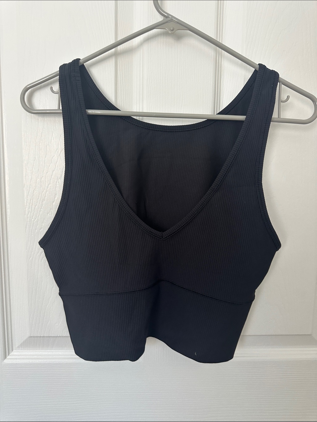 Lululemon Black Ribbed V-Neck Crop Tank